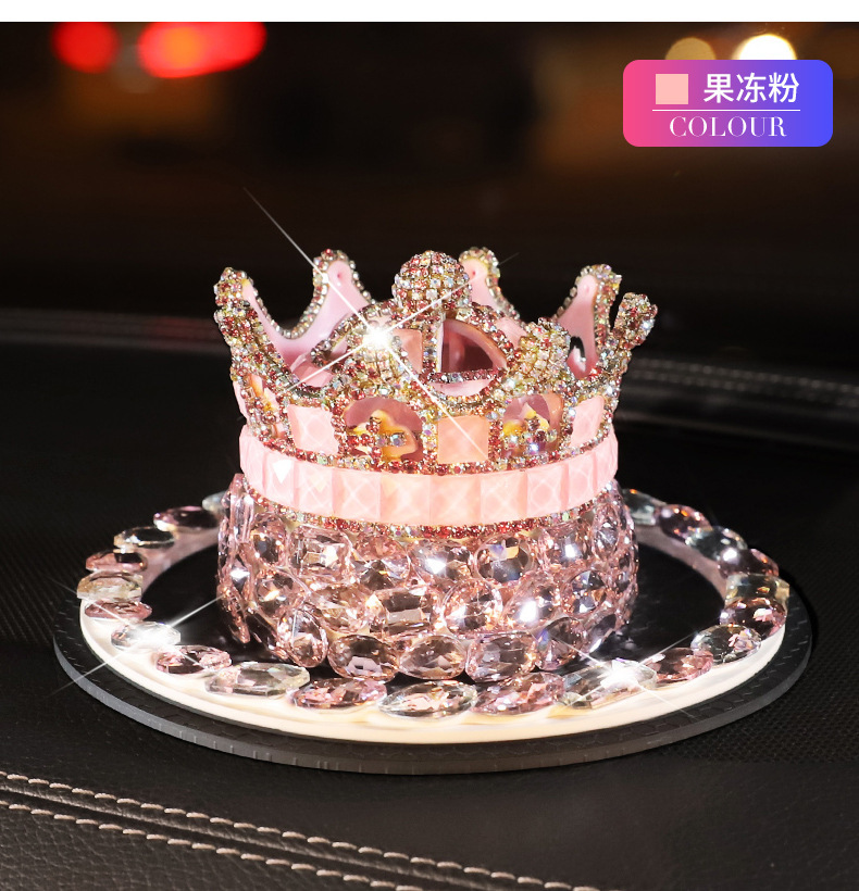 Diamond-encrusted Creative Car Ornaments Decorations Ornaments Interior Supplies Aromatherapy Gem Crown Car Perfume Ornaments