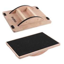 跨境木质方形平衡板瑜伽健身踏板协调性成人平衡台平衡训练器材