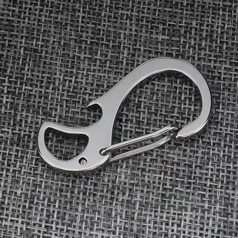 in stock 304 Stainless Steel Bottle Opener Men's Waist Buckle Car Keychain Outdoor Mountaineering Buckle Pendant Kettle Hanging Buckle