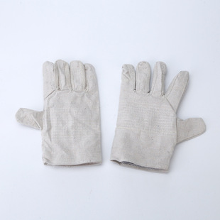 Белый 12 -линейный холстический перчаток с двойным слоем сварки сварки защитные принадлежности тканевые перчатки износ -устойчивый