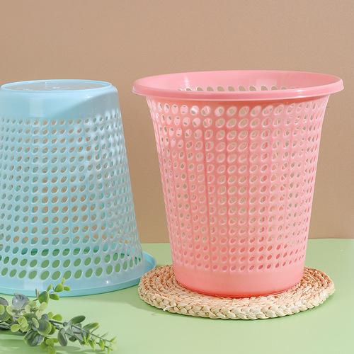 Paper basket household wholesale open-top living room toilet small size bathroom thickened trash can plastic garbage bucket wholesale