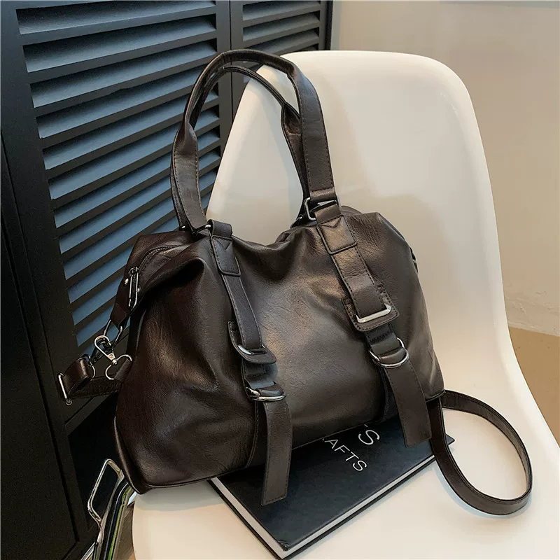  Retro One-Shoulder Bag, Capacious Purse, 22×11×10.8 cm, Lightweight 0.54 kg