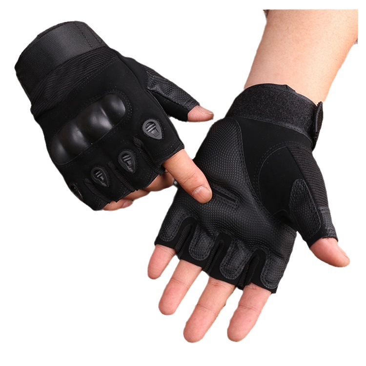 Táctica guantes de medio dedo al aire libre hombres y mujeres montando deportes antideslizante fitness microfibra campo ejército fans CS guantes