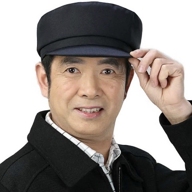 Sombreros de invierno para hombres, gorras de lengua de pato, tela de tween gruesa, gorras de hombre de mediana edad, gorras de abuelo