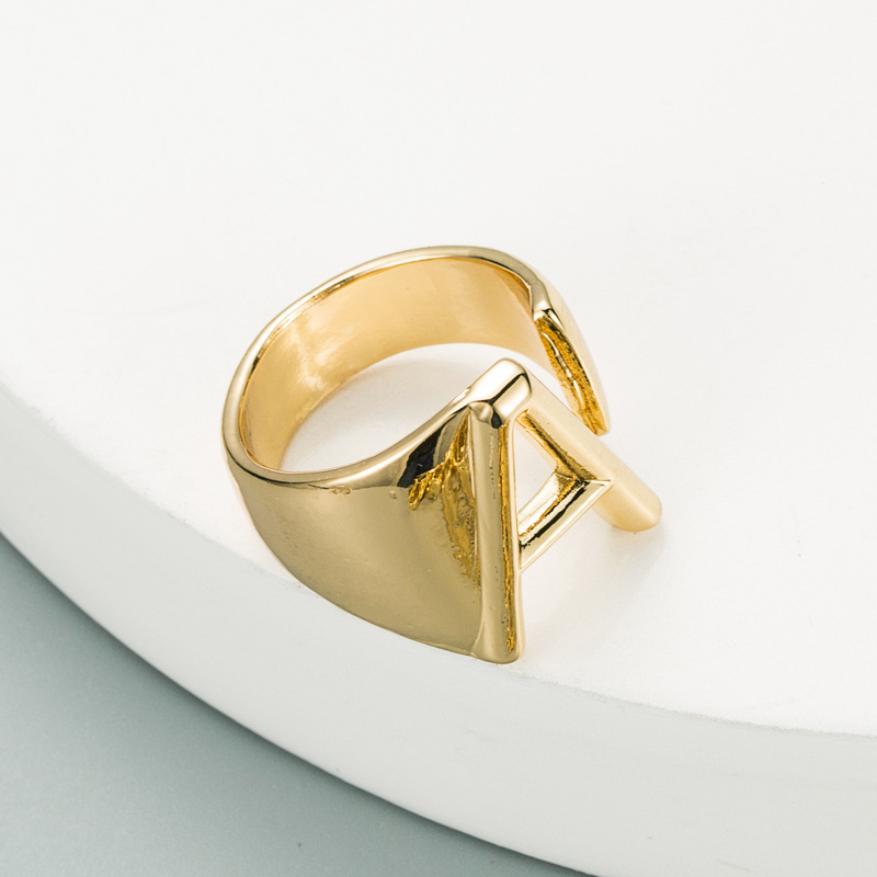 fashion copper plated English alphabet open ring