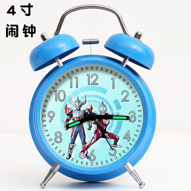 Despertador Arteito de despertar para estudiantes Niños Niños Nuevo Potente Despertar Luminoso Silencioso Ultraman Bell Home