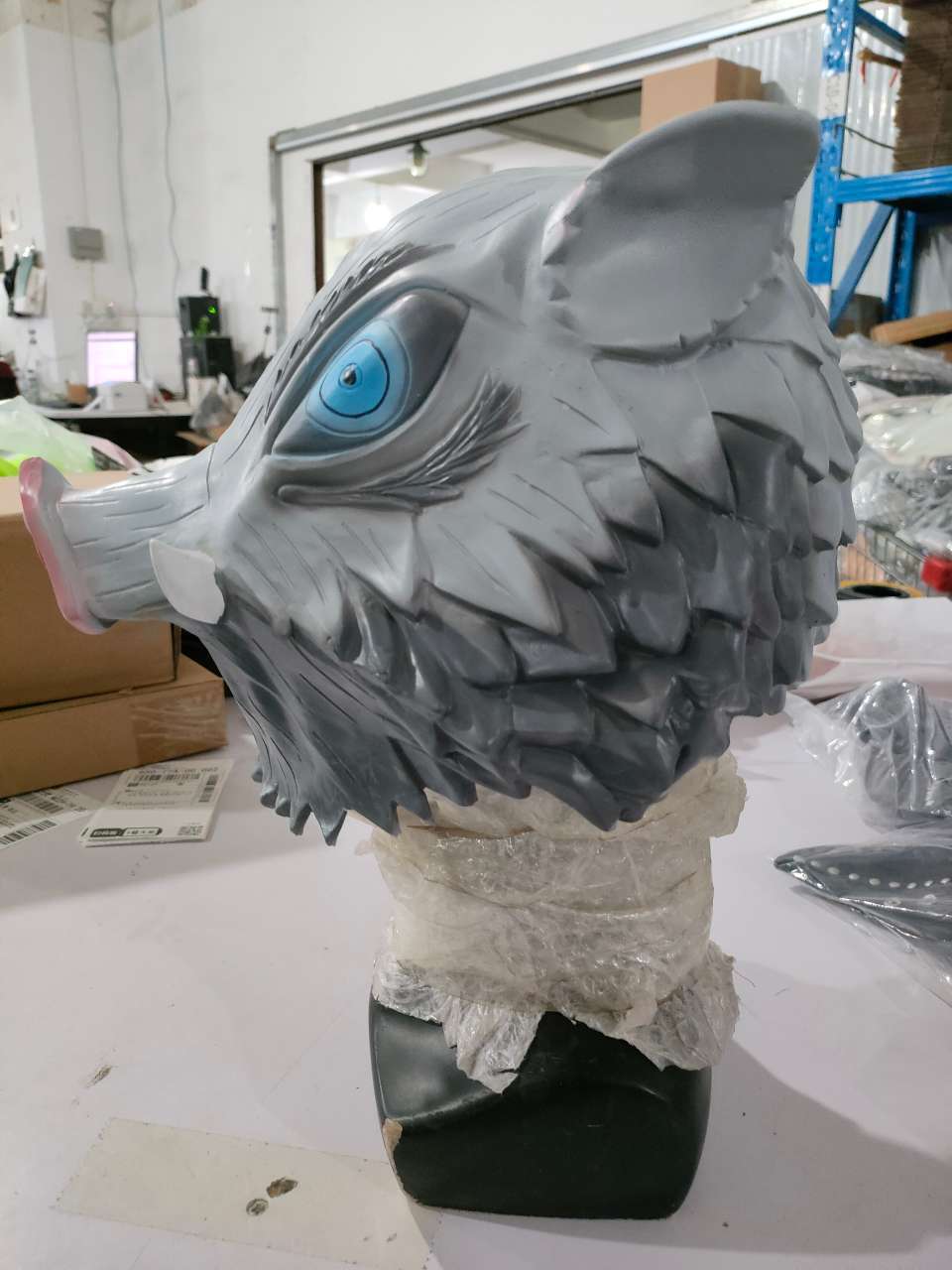 Dämonentöter-Maske, Schweinekopf-Mund, flache Latex-Maske, Tanzparty, Plüsch-Schweinekopfbedeckung_voghion.com