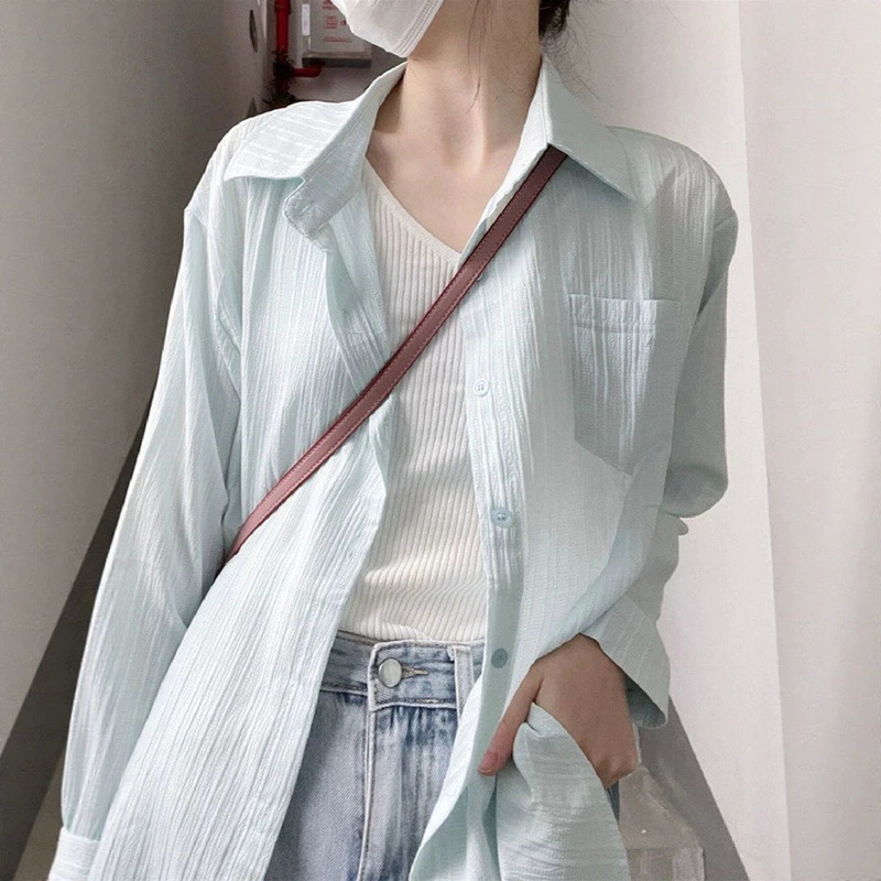 Thin Sun-Protective Shirt for Women, New Spring/Summer Style, Cardigan Jacket, Petite French-Style High-End Outerwear Thin Sun-Protective Shirt for Women, New Spring/Summer Style, Cardigan Jacket, Petite French-Style High-End Outerwear
