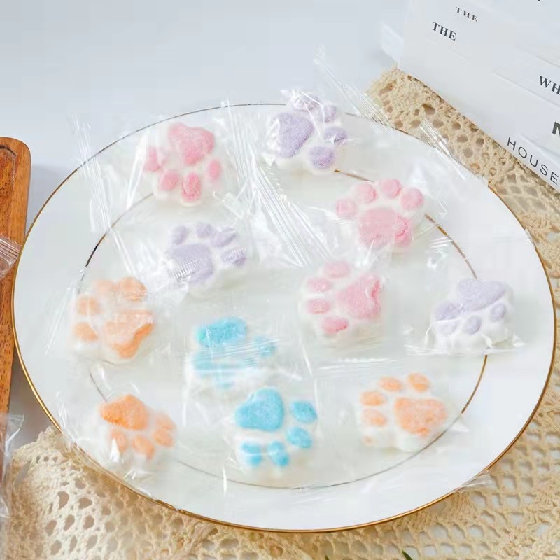 Christmas candy cartoon cotton candy kitten paw sugar coffee companion children's gift bulk candy wholesale