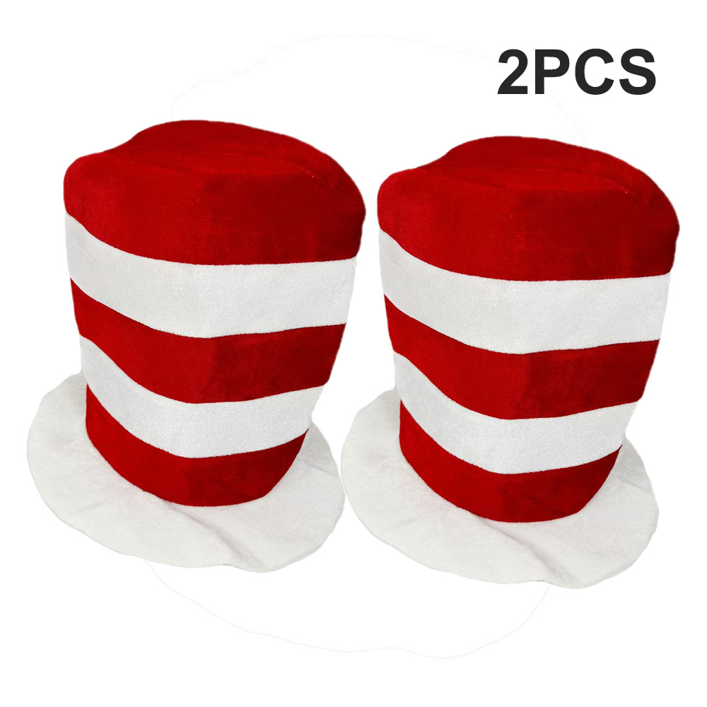 Sombrero de copa rojo y blanco de 2 piezas