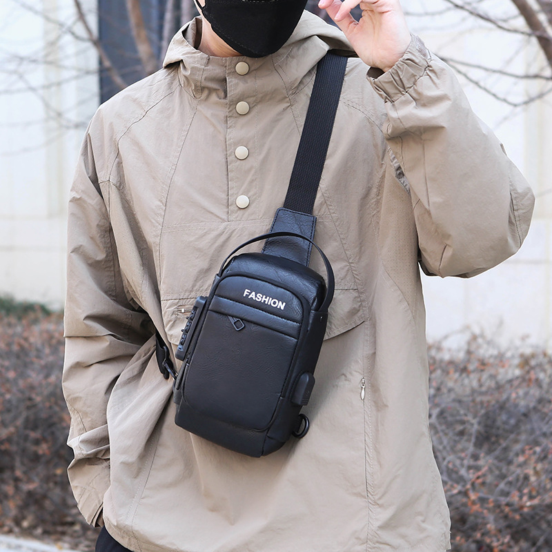 Men's chest bag, crossbody bag, anti-theft waist bag, outdoor sports bag, men's bag, crossbody bag, high-end cycling storage bag undefined