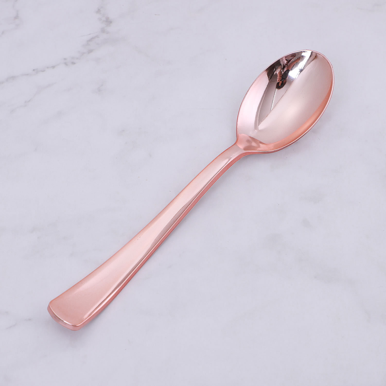 10 unids/pack en stock UV material cuchillo, tenedor y cuchara oro rosa desechable vajilla Banquete de cumpleaños