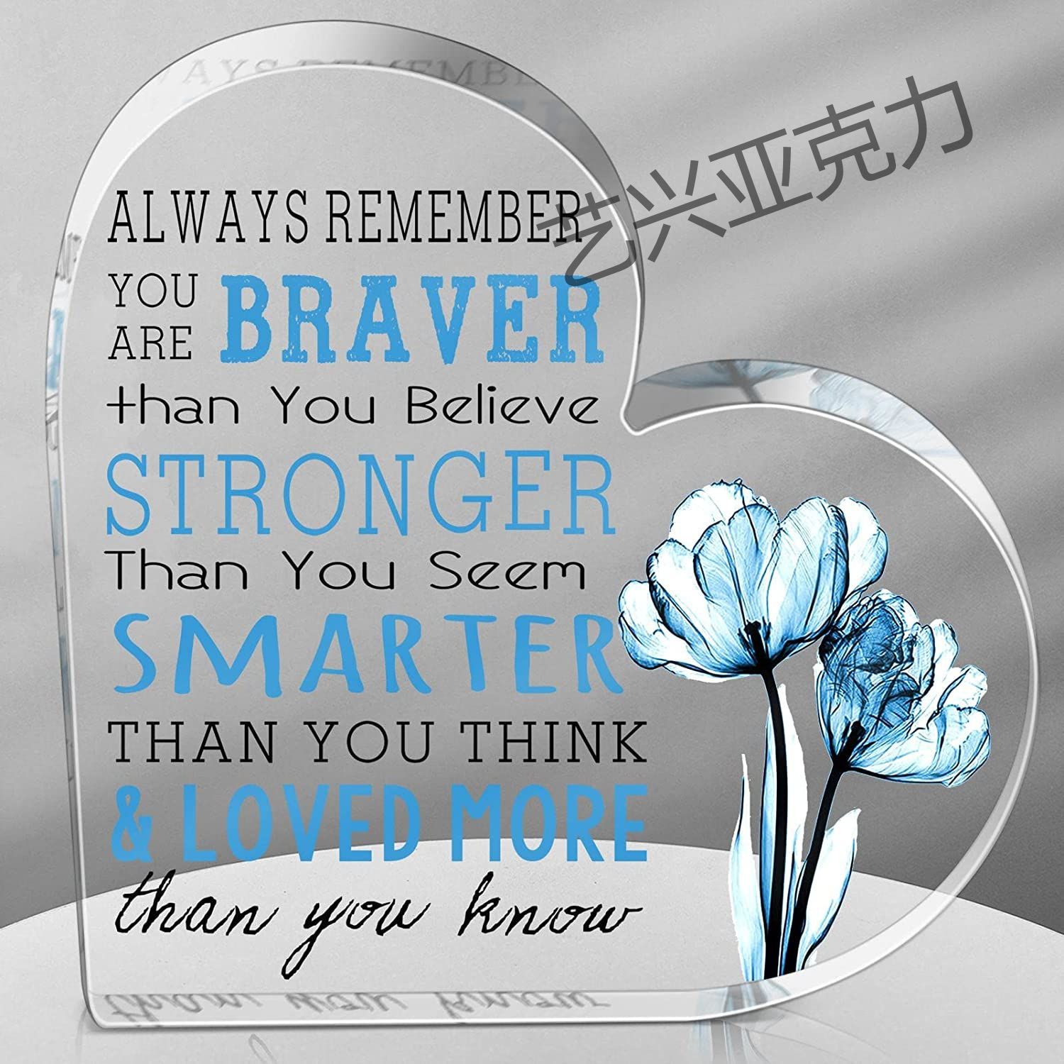 透明亚克力心形工艺品纪念礼品跨境新款亚克力材质摆饰品心形摆件