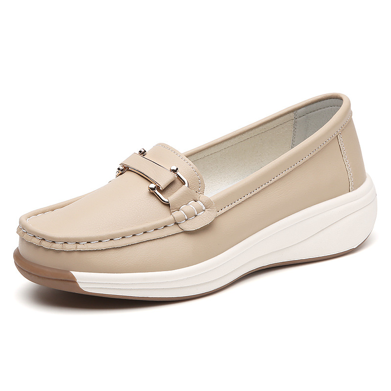 Autumn Thick-soled Large-size Mom Shoes, Cross-border Wedge Casual Women's Shoes With Metal Buckle, Platform Non-slip_vogvips.com