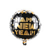 Cross -border Happy New Year2024 Balloon New Year Happy Party Black Gold Wine Bottle Wine Meteor Steel Decoration