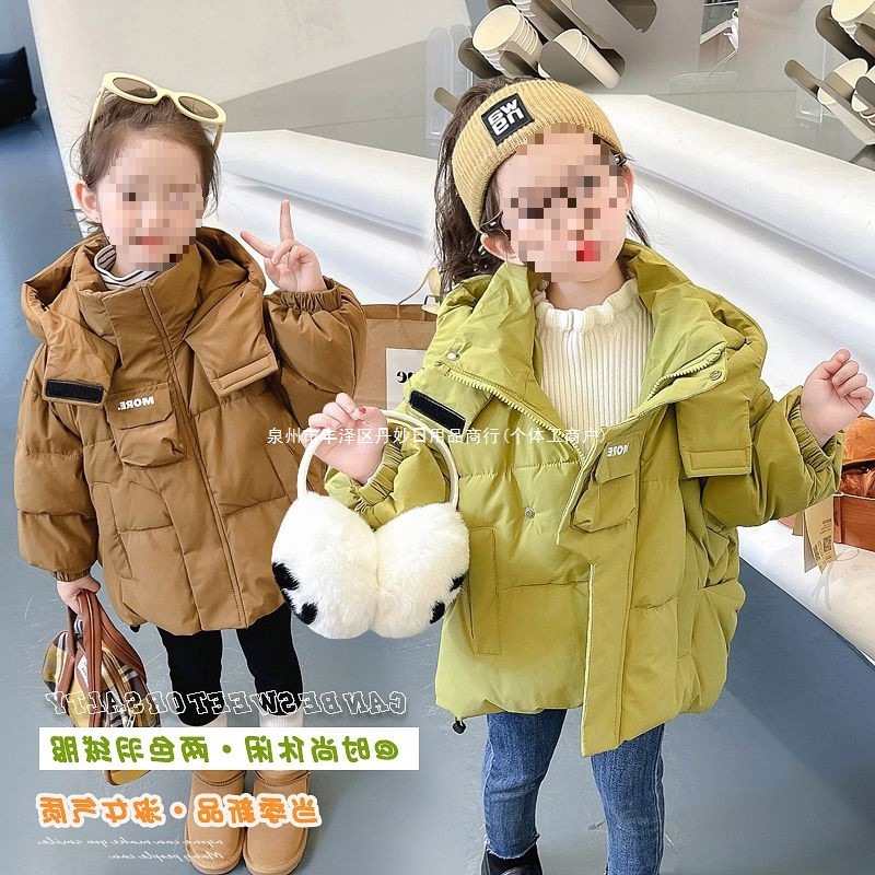 女童羽绒服冬装新款冬季女宝宝加厚白鸭绒外套中长款儿童上衣