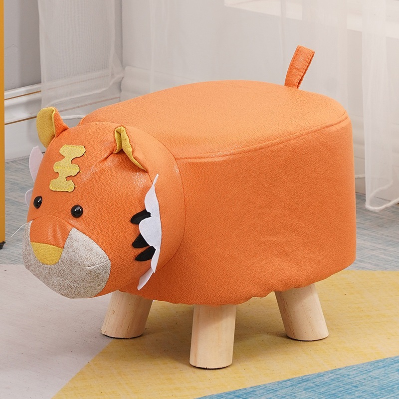 Fábrica directa taburetes para niños taburetes para animales taburetes de madera sólida para cambiar zapatos taburetes creativos pequeños taburetes de casa sala de estar dibujos animados lindos