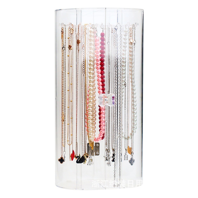 Ornamento collar pulsera caja de almacenamiento de escritorio estante de acrílico caja de almacenamiento a prueba de polvo collar estante de exhibición