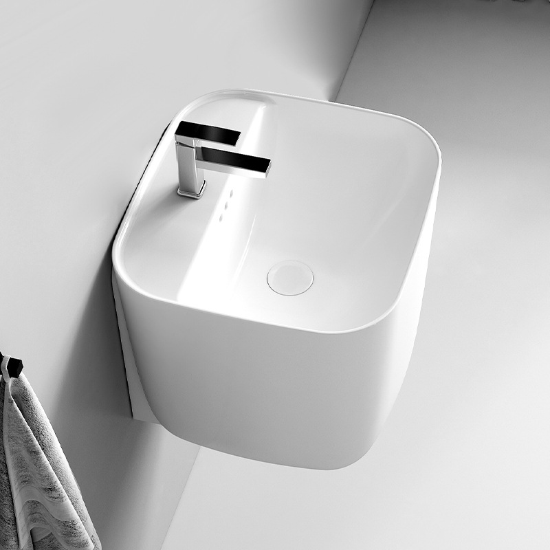 Wall-Mounted Washbasin Ceramic Integrated Hanging Basin Bathroom Balcony Washbasin Washbasin Wall-Mounted Basin Home