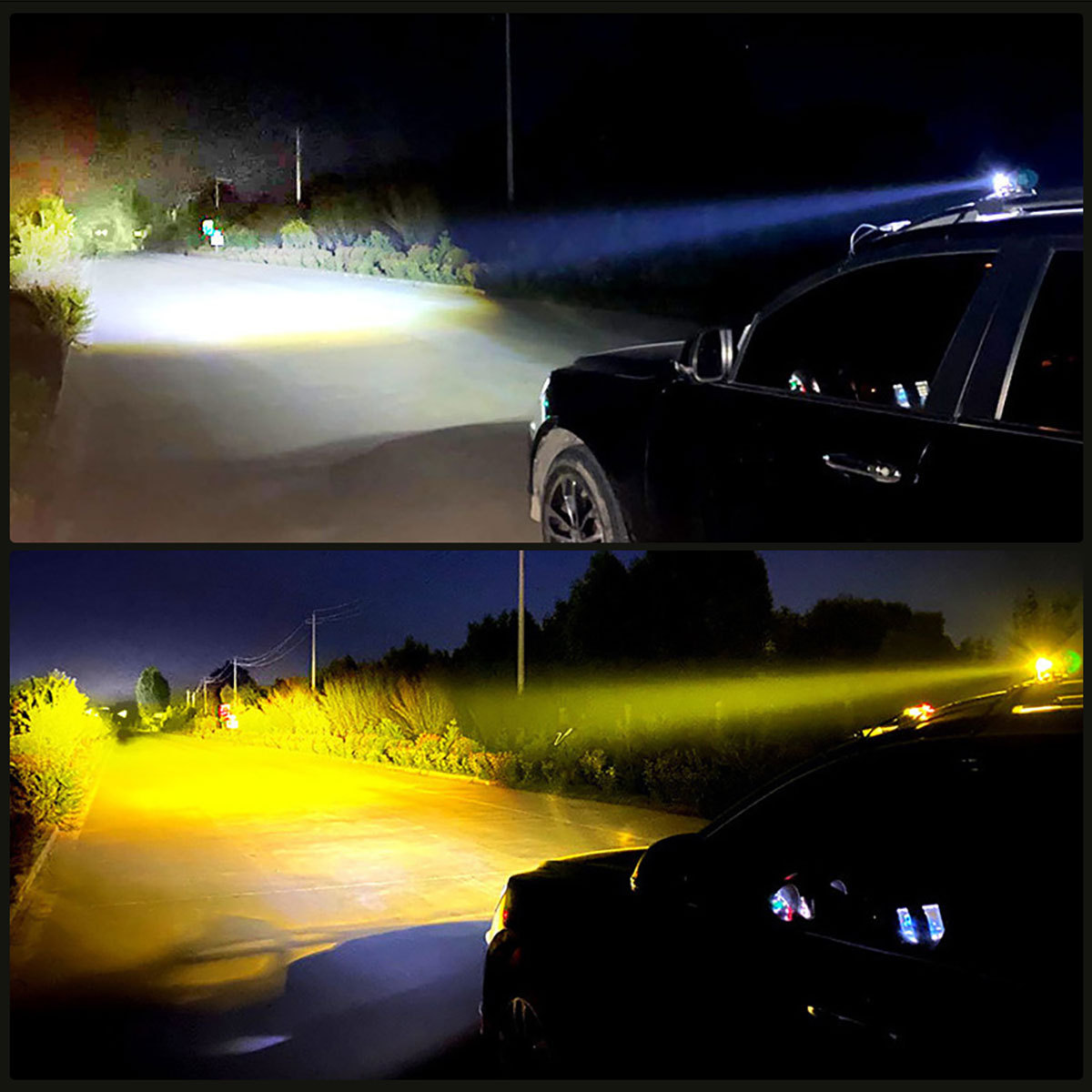 Cross-Border Led Car Light Trinocular 20Led External 4inch Work Light Off-Road Vehicle Auxiliary Inspection Modified Spotlight