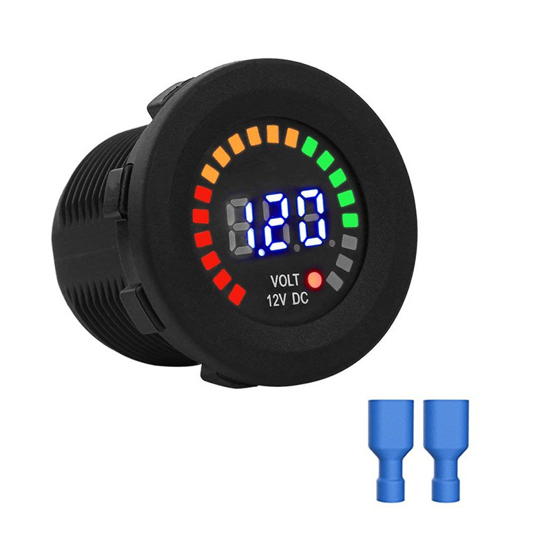 汽车摩托车电瓶电压电容表 12-24V电瓶电压表3-36V显示电压表电容