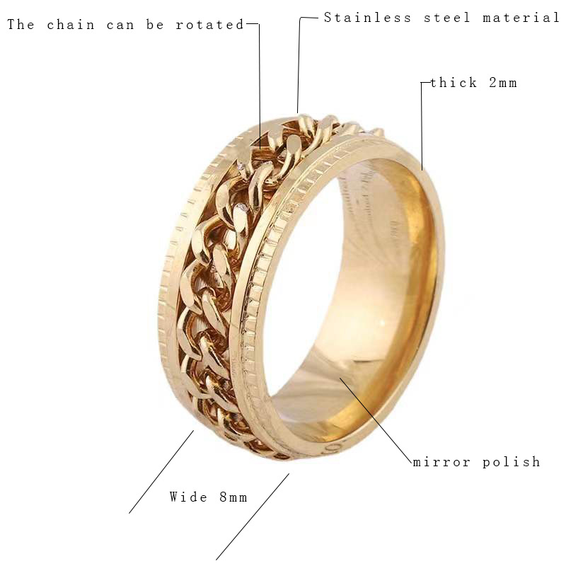 10g Weight Rings Classification Street Occasion Stainless Steel Material Geometric Pattern Men'S Gender Hip-Hop Style Plating Craft Hip-hop Geometric Stainless Steel Plating Men's Rings