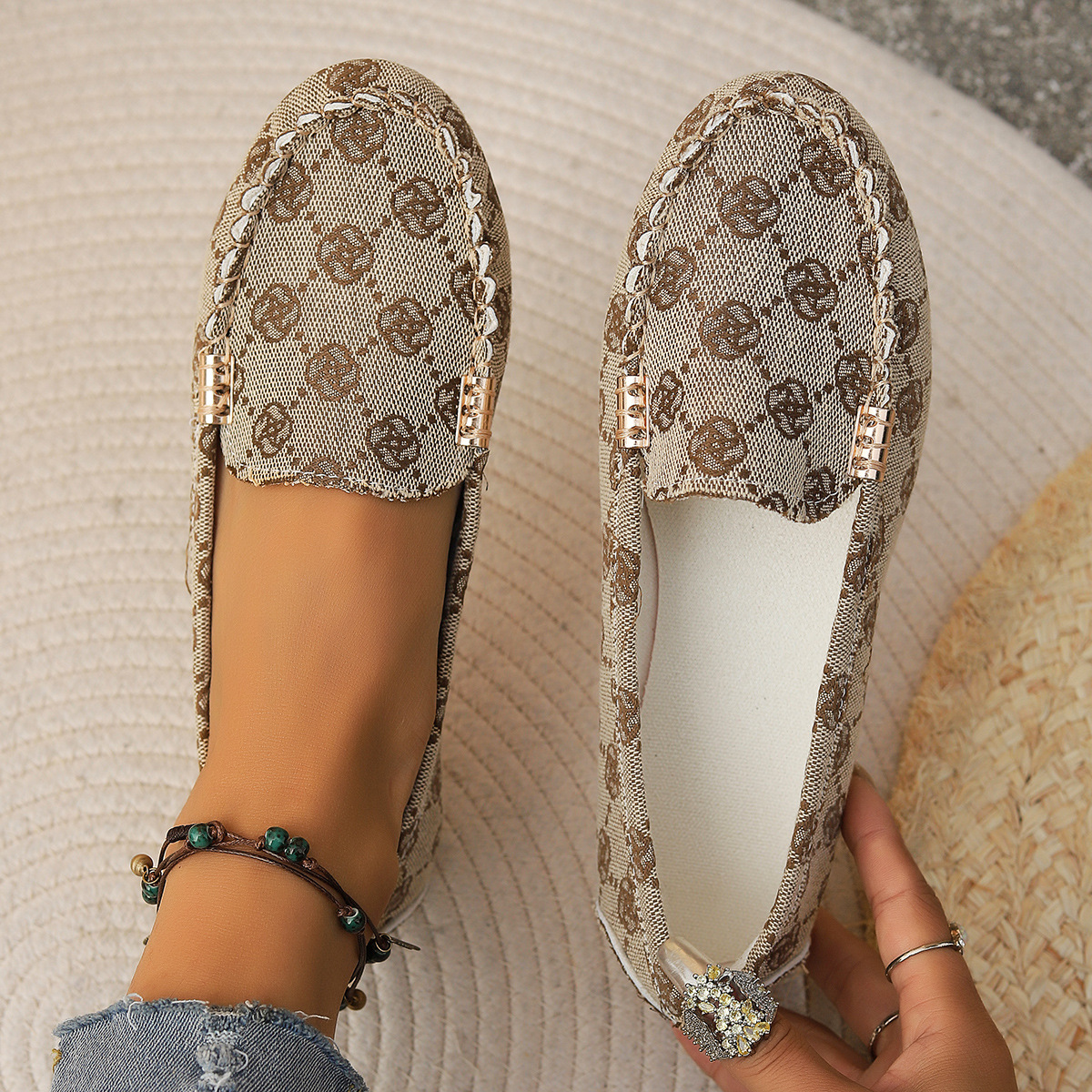 Foreign Trade European And American Cross-Border Plus Size Women's Shoes 2026 Summer New Denim Color-Block Shallow_vogvips.com
