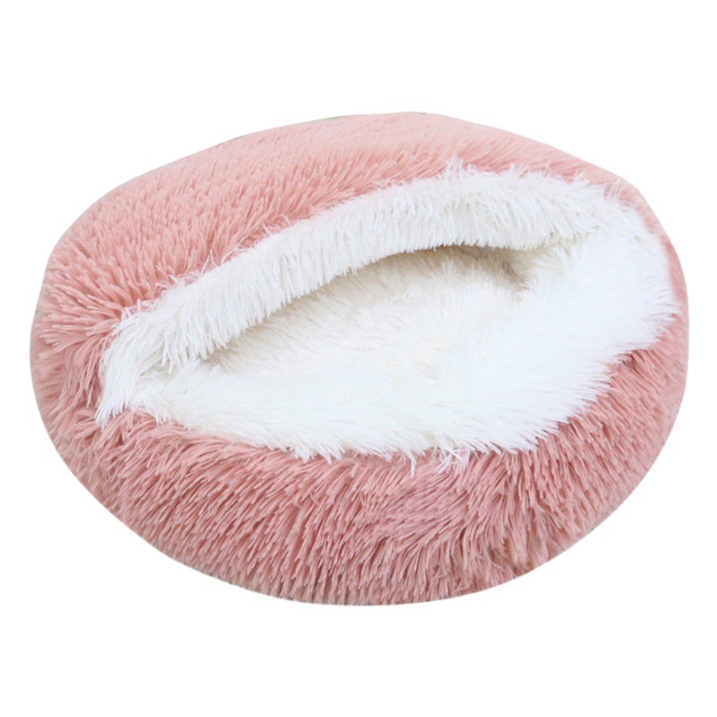 Internet celebridad mascota nido largo terciopelo gato nido paso leche nido con tapa gatito edredón espesado caliente perrera fábrica al por mayor