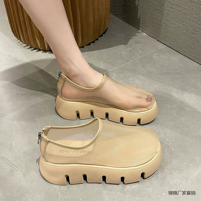 2024 новая сетчатая пряжа фея ветра женская обувь сетка дышащая и удобная одиночная обувь