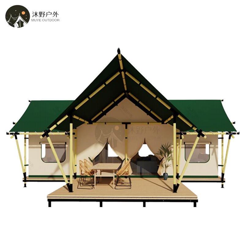 Muye tienda de campaña al aire libre hotel resort dos dormitorios y una sala de estar gran techo tienda de campaña Hotel