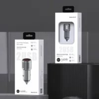 Металлическое автомобильное зарядное устройство с двумя USB-портами, 160 Вт, универсальное автомобильное зарядное устройство, универсальный адаптер для мобильных телефонов