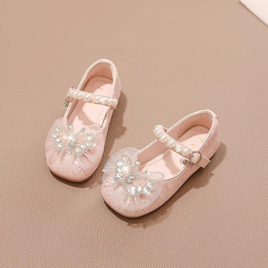 Girls Shoes Children Princess Leather Shoes 2025 Spring and Autumn New Explosions Baby Crystal Shoes Princess Style Shoes