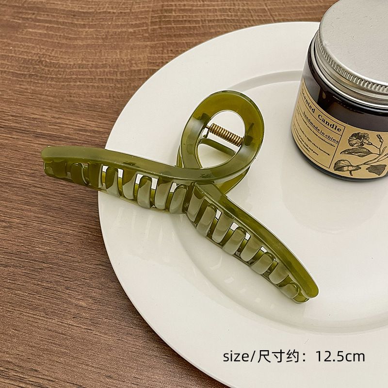 Horquilla de temperamento elegante francés, pinza de tiburón de acrílico para mujer, pinza de agarre grande, accesorios para el cabello, horquilla de sensación de alta calidad al por mayor