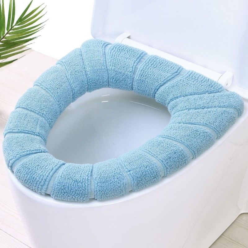 トイレマットを厚くして、トイレ用のトイレカバーをセットして、o型の北欧色のトイレマットを清潔にします。|undefined