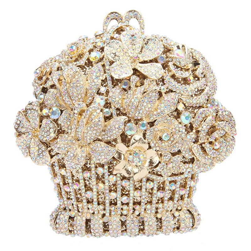 BL091 bolsas de diamantes transfronterizas, bolsas de cristal metálicas, bolsas de diamantes, bolsas de mano, bolsas de flores, bolsas de diamantes, hebillas magnéticas