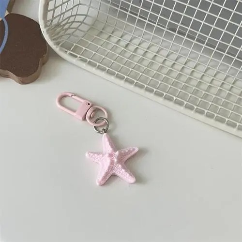 Nuevo lindo estereoscópico estrella de mar llavero de dibujos animados corazón de niña bolsos colgantes accesorios de regalo de pareja