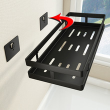 黑色不锈钢调味料架厨房壁挂家用免打孔油盐酱醋置物架可拆卸清洗