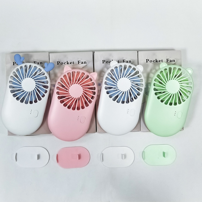 人気の漫画ミニポケット小型ファンポータブル USB 充電式ハンドヘルド扇風機ギフトプリントロゴパターン|undefined