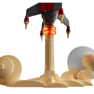 Zitianyoubuild Building Blocks Moc: C7000 Retro Futuristic Rocket Ship Toy Set 3