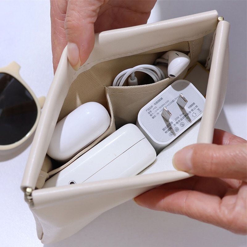 Data Cable Storage Bag, Portable Travel Protection Pouch for Phone Chargers, Power Banks, USB Drives, Mini Wired Earphones