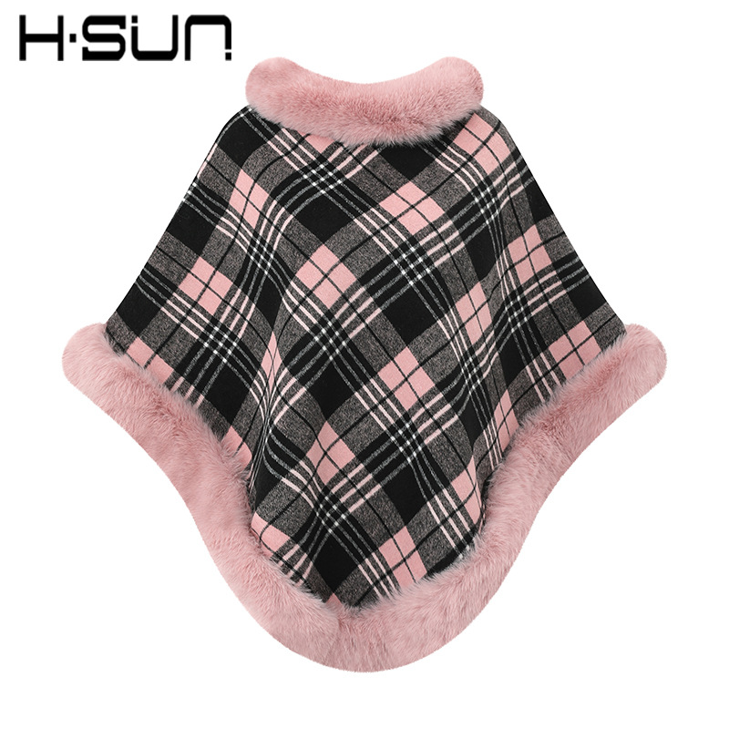 Capa tipo chal de otoño e invierno 2026, nueva bufanda de piel sintética de conejo, abrigo de punto para mujer, prenda exterior holgada y versátil. image 9