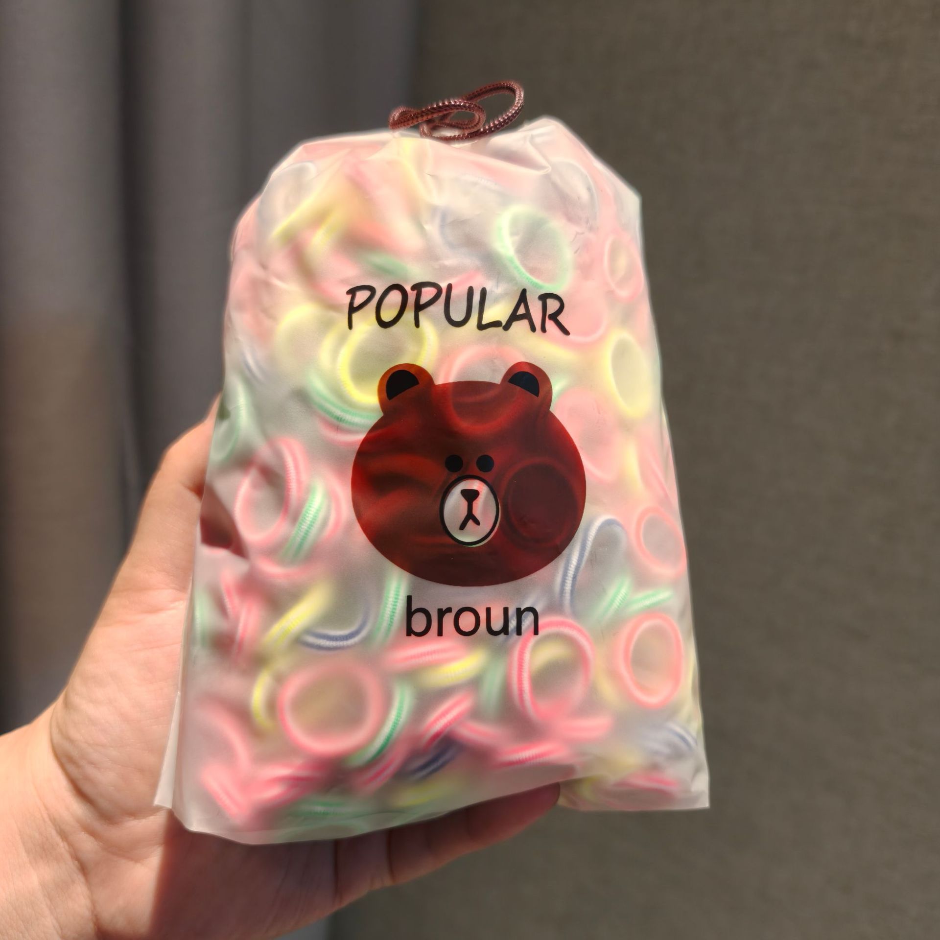 밝은 줄무늬 색상 500 곰 가방