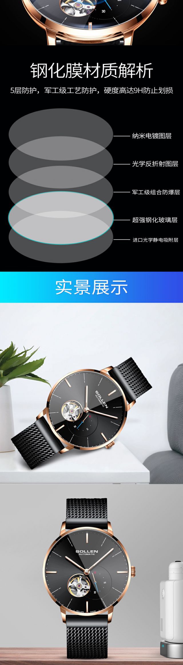 圆型手表钢化膜