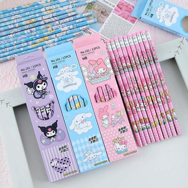 Sanrio 12 кожаных карандашей аниме-периферия интернет-знаменитость мультяшный Куломи с большими ушами собака—пишущий карандаш для ученика