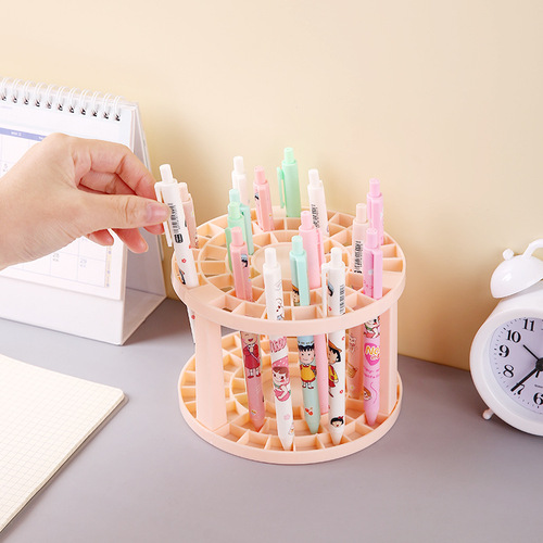 Creative makeup brush storage rack porous pen holder large capacity round pen holder plastic paintbrush holder storage tube