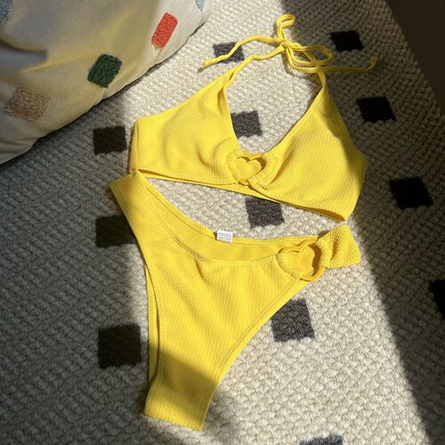 Saint Yuan Fa 2025 European and American Loving Special Fabric Separable Swimwear Swimsuit Bikini