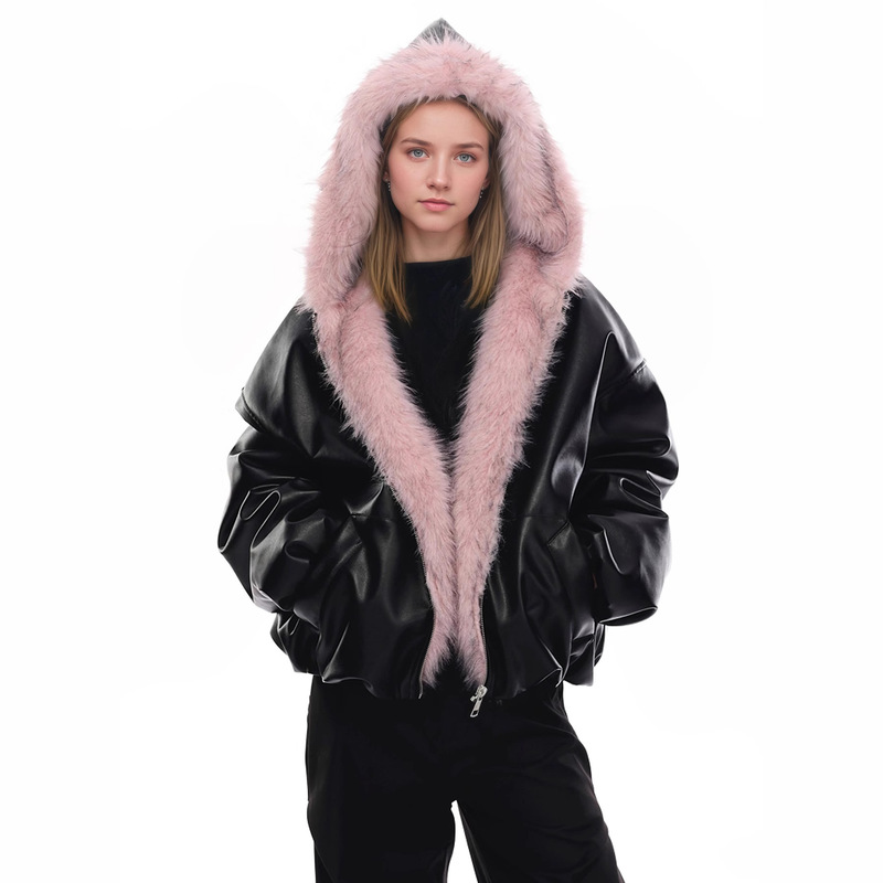 Cross-Border Popular Hooded Leather Jacket, Warm Parka Jacket, Eco-Friendly Faux Fur Coat Cross-Border Popular Hooded Leather Jacket, Warm Parka Jacket, Eco-Friendly Faux Fur Coat