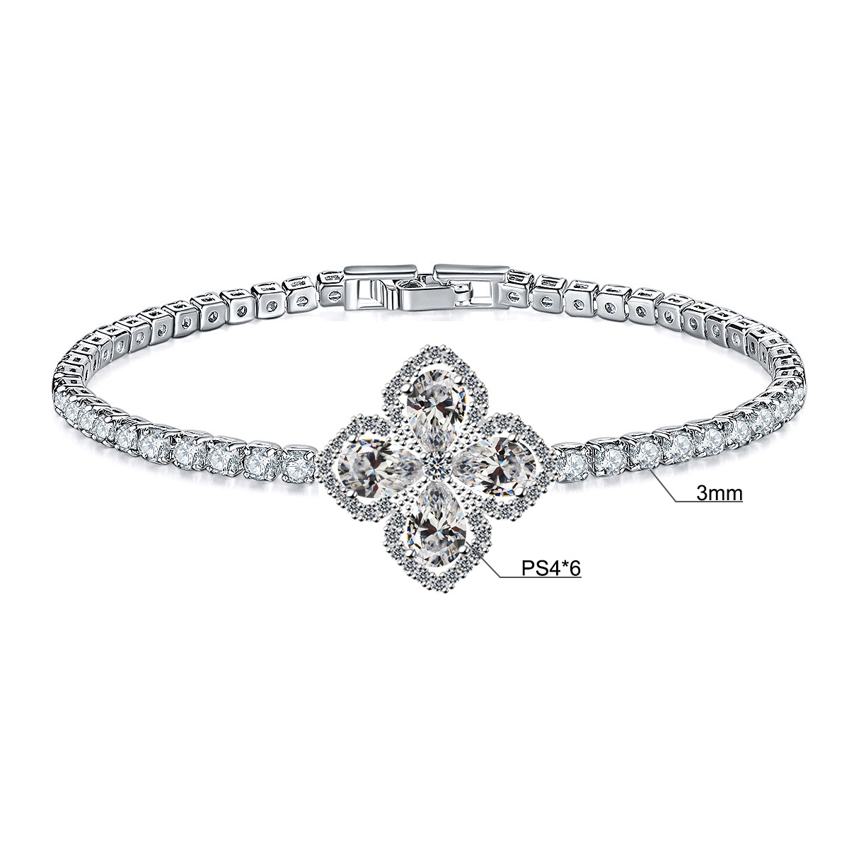 Simple Style Geometric Copper Metal Artificial Gemstones Bracelets 1 Piece