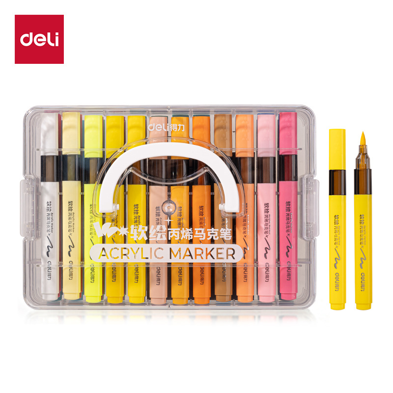 DeLi HM127-24/36/48 caja laminada barra de triángulo suave acrílico marcador pen opaco pen de color suave