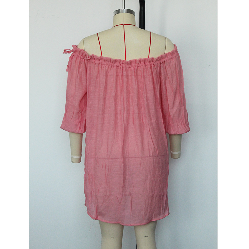 Womenu0027S Fashion Solid Color Cotton Polyacrylonitrile Fiber Cover Ups 1 Piece